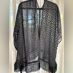 Black and white animal, print sheer beach, cover-up
